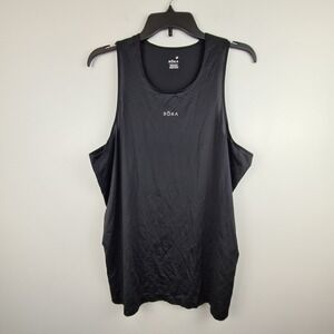 ROKA Mens Large Tall LT Black Performance Running Training Tank Top Athletic